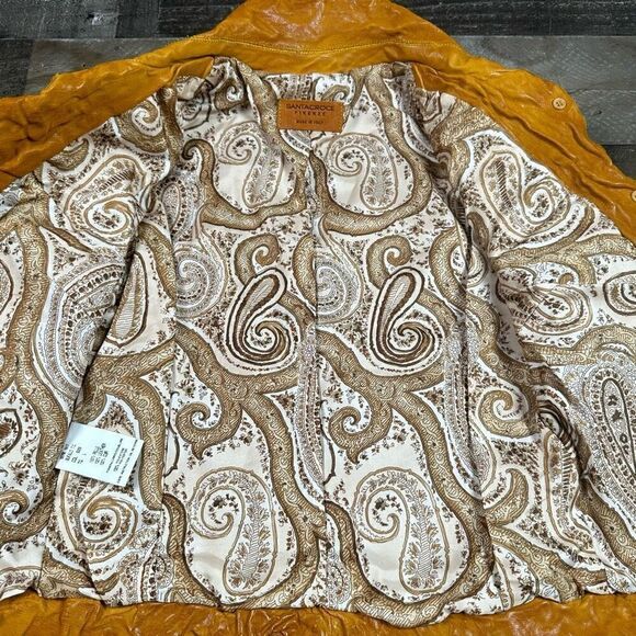 Santacroce Women’s Large Firenze Thick Genuine Italian Leather Jacket Orange NWT - Picture 7 of 9